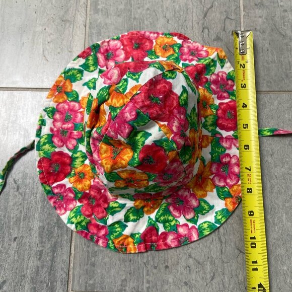 The Right Start Cotton Floral Bucket Sun Hat with Strap Size Small (0–3 months) - Picture 4 of 8